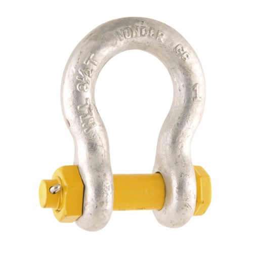 Manilha curva para cabo de aço com porca e pino ½ Manilha curva para cabo de aço com porca e pino ½