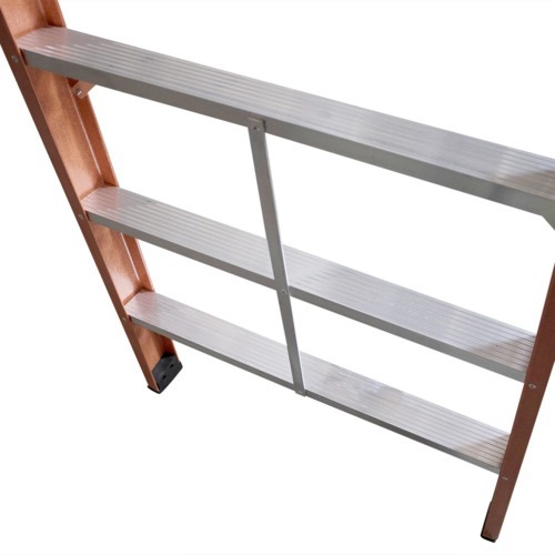 Escada de fibra de vidro 17 degraus 5,1 m modelo americana dupla - ESC17510 Escada de fibra de vidro 17 degraus 5,1 m modelo americana dupla - ESC17510