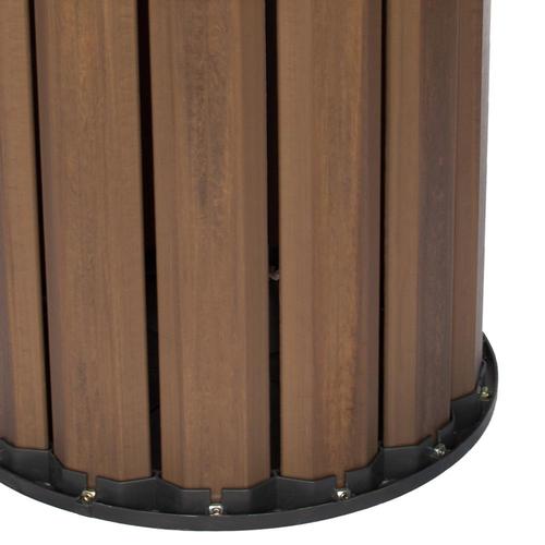 Lixeira para coleta seletiva em madeira plástica 94L tampa vermelha Lixeira para coleta seletiva em madeira plástica 94L tampa vermelha