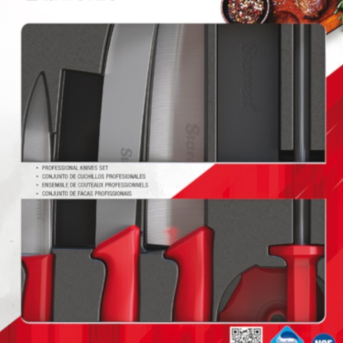 Jogo de facas para churrasco 6 peças cabo Jogo de facas para churrasco 6 peças cabo