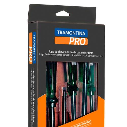 Jogo de chave fenda e phillips isolada com 6 peças - Easy Grip Jogo de chave fenda e phillips isolada com 6 peças - Easy Grip