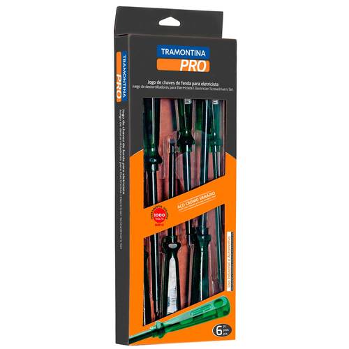 Jogo de chave fenda e phillips isolada com 6 peças - Easy Grip Jogo de chave fenda e phillips isolada com 6 peças - Easy Grip