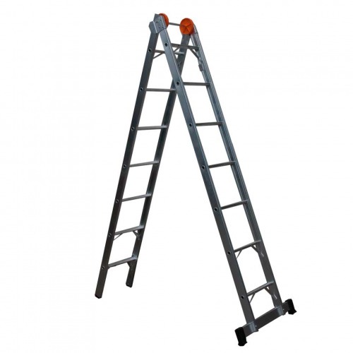 Escada de alumínio extensível 3,55 x 5,65 m 2 x 10 degraus 3 em 1 Escada de alumínio extensível 3,55 x 5,65 m 2 x 10 degraus 3 em 1