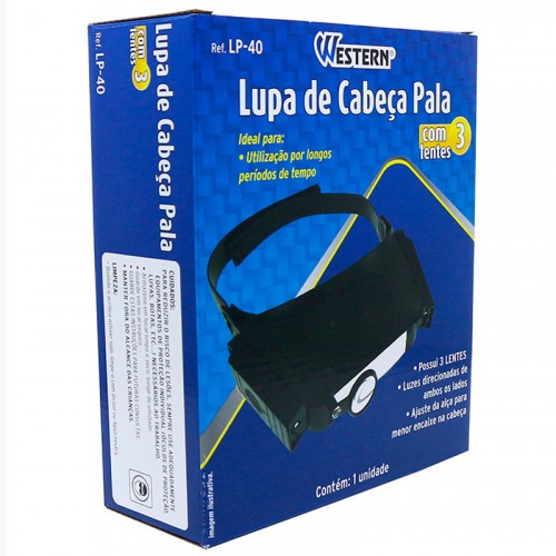 Lupa de cabeça com 3 lentes de aumento - LP-40 Lupa de cabeça com 3 lentes de aumento - LP-40