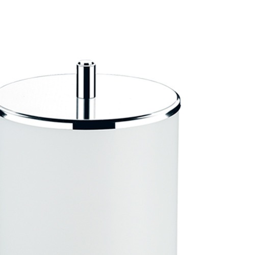 Lixeira plástica branca com tampa inox 5,4L Decorline - 3400/202 Lixeira plástica branca com tampa inox 5,4L Decorline - 3400/202