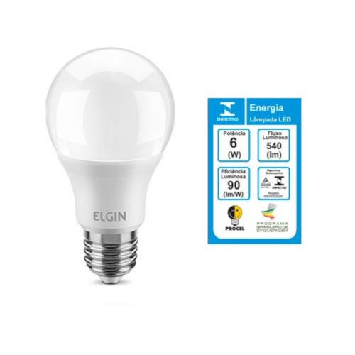 Lâmpada led bulbo 6W 540 lúmens branca fria - A55 110V/220V Lâmpada led bulbo 6W 540 lúmens branca fria - A55 110V/220V