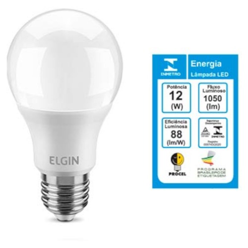 Lâmpada led bulbo 12W 1050 lúmens branca fria - A60 110V/220V Lâmpada led bulbo 12W 1050 lúmens branca fria - A60 110V/220V