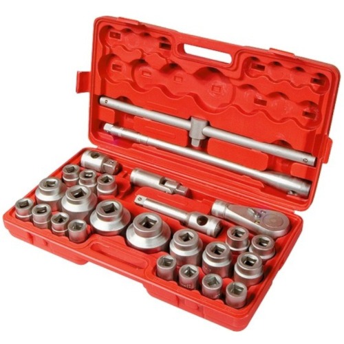 Jogo de soquete estriado 21 a 65 mm encaixe 3/4 Jogo de soquete estriado 21 a 65 mm encaixe 3/4