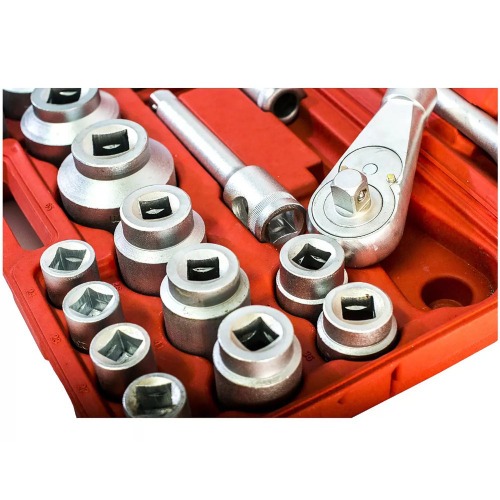 Jogo de soquete estriado 21 a 65 mm encaixe 3/4 Jogo de soquete estriado 21 a 65 mm encaixe 3/4