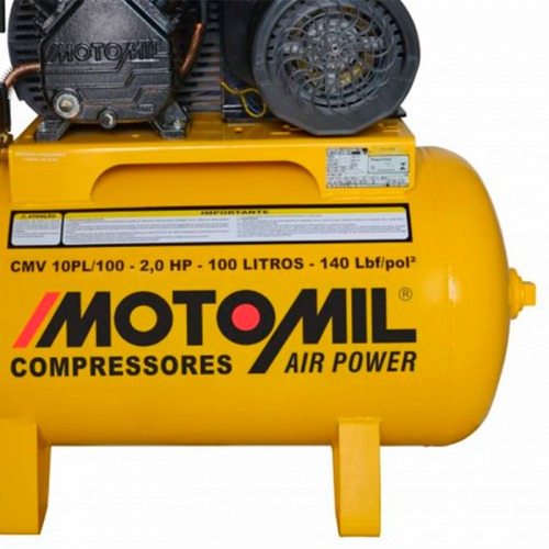 Compressor de ar 9 pés 100L 2 hp 140 libras monofásico - CMV-10PL/100A 220V Compressor de ar 9 pés 100L 2 hp 140 libras monofásico - CMV-10PL/100A 220V