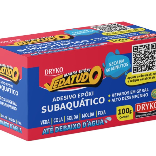 Massa adesiva epóxi subaquática 100g - Vedatudo Massa adesiva epóxi subaquática 100g - Vedatudo