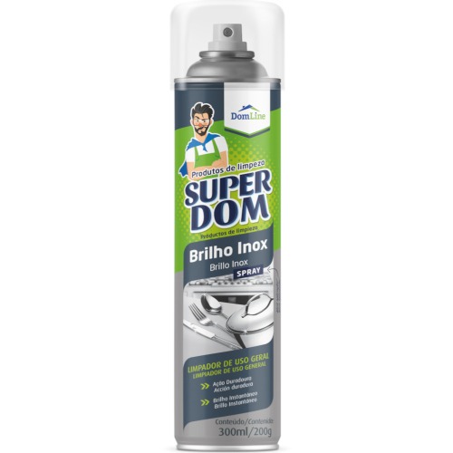 Limpa inox spray 300 ml Super Dom - Brilho Inox Limpa inox spray 300 ml Super Dom - Brilho Inox