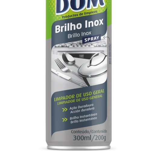 Limpa inox spray 300 ml Super Dom - Brilho Inox Limpa inox spray 300 ml Super Dom - Brilho Inox