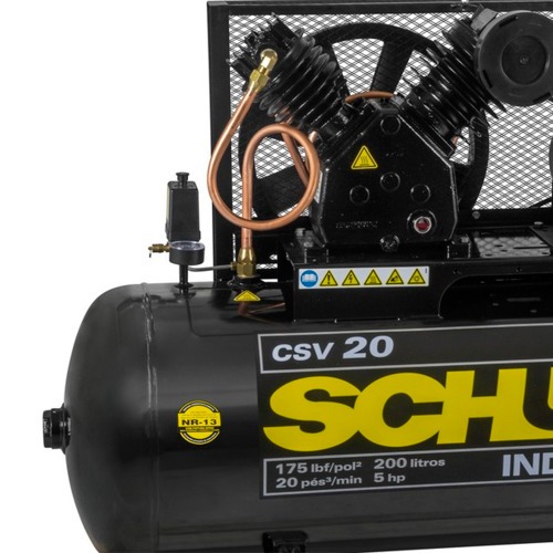 Compressor de ar 20 pés 200 litros 5 hp monofásico - CSV20/200 MAX 220V Compressor de ar 20 pés 200 litros 5 hp monofásico - CSV20/200 MAX 220V