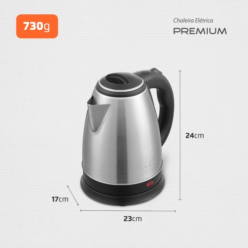 Chaleira elétrica 2 litros 1.200 watts Premium Inox - CE-06 110V Chaleira elétrica 2 litros 1.200 watts Premium Inox - CE-06 110V