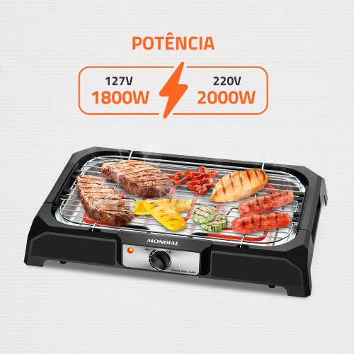 Churrasqueira elétrica portátil 1.800 watts Grand Steak & Grill - CH-05 110V Churrasqueira elétrica portátil 1.800 watts Grand Steak & Grill - CH-05 110V
