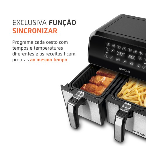 Fritadeira elétrica sem óleo Air Fryer Dual com cesto duplo 8L 2000 Watts - AFD-01-BI 220V Fritadeira elétrica sem óleo Air Fryer Dual com cesto duplo 8L 2000 Watts - AFD-01-BI 220V