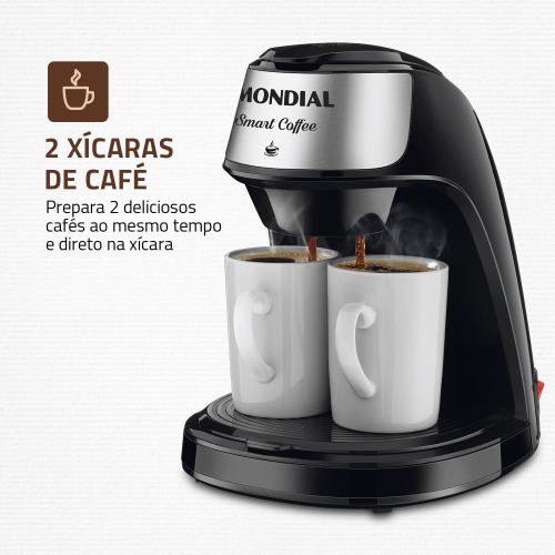 Cafeteira elétrica 2 xícaras preta Smart Coffee - C-42-2X-BI 110V Cafeteira elétrica 2 xícaras preta Smart Coffee - C-42-2X-BI 110V