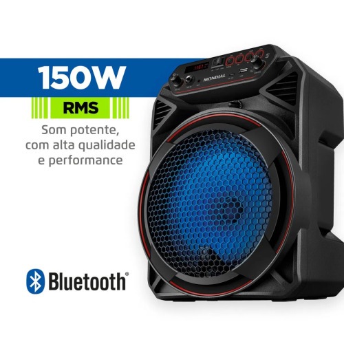 Caixa de som amplificada 150W RMS Bluetooth e FM Connect Party Plus - CM-150 110V/220V Caixa de som amplificada 150W RMS Bluetooth e FM Connect Party Plus - CM-150 110V/220V