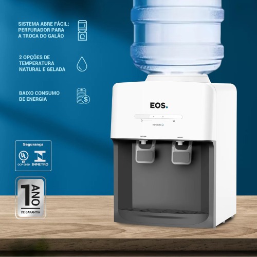 Bebedouro de mesa refrigerado eletrônico Branco Mineralle - EBE03B 110V/220V Bebedouro de mesa refrigerado eletrônico Branco Mineralle - EBE03B 110V/220V