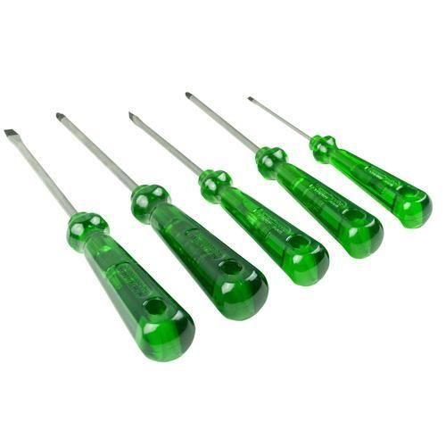 Jogo de chave de fenda e phillips com 05 peças aço cromo vanádio Jogo de chave de fenda e phillips com 05 peças aço cromo vanádio