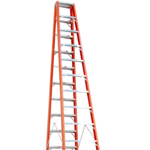 Escada de fibra de vidro 17 degraus 5,1 m modelo americana dupla - ESC17510 Escada de fibra de vidro 17 degraus 5,1 m modelo americana dupla - ESC17510