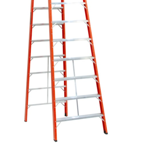 Escada de fibra de vidro 17 degraus 5,1 m modelo americana dupla - ESC17510 Escada de fibra de vidro 17 degraus 5,1 m modelo americana dupla - ESC17510