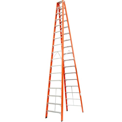 Escada de fibra de vidro 17 degraus 5,1 m modelo americana dupla - ESC17510 Escada de fibra de vidro 17 degraus 5,1 m modelo americana dupla - ESC17510