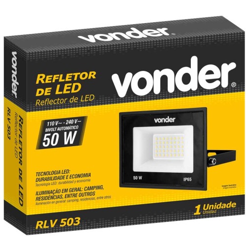 Refletor LED 50W 3.500 lúmens 6500K luz branca 110V/220V Refletor LED 50W 3.500 lúmens 6500K luz branca 110V/220V