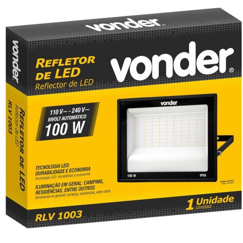 Refletor LED 100W 7.000 lúmens 6500K luz branca 110V/220V Refletor LED 100W 7.000 lúmens 6500K luz branca 110V/220V