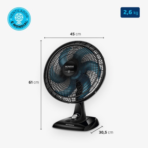 Ventilador de mesa 40 cm 6 pás com 3 velocidades - VSP-40-AP 220V Ventilador de mesa 40 cm 6 pás com 3 velocidades - VSP-40-AP 220V