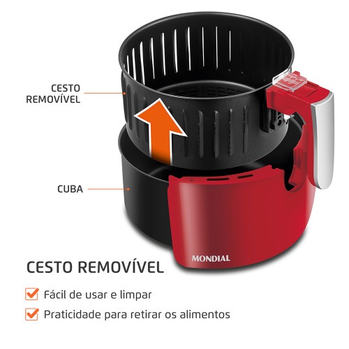 Fritadeira elétrica sem óleo Air Fryer 3,5L 1.500 Watts - AF-32-RI 110V Fritadeira elétrica sem óleo Air Fryer 3,5L 1.500 Watts - AF-32-RI 110V