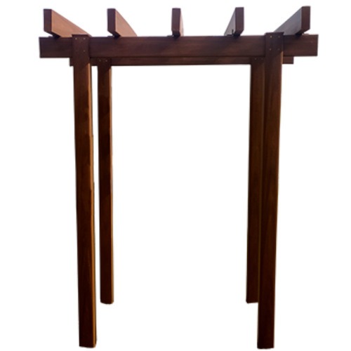 Pergolado em madeira plástica 2,00 x 1,50 x 2,50 m com perfil 150x60 mm ipê Pergolado em madeira plástica 2,00 x 1,50 x 2,50 m com perfil 150x60 mm ipê