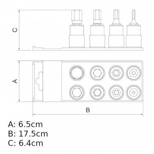 Jogo de chave soquete allen 4 a 17 mm encaixe 1/2 Jogo de chave soquete allen 4 a 17 mm encaixe 1/2