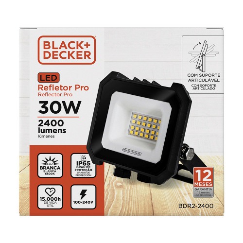 Refletor LED 30W 2.400 lúmens 6500K luz branca - Pro LED 110V/220V Refletor LED 30W 2.400 lúmens 6500K luz branca - Pro LED 110V/220V