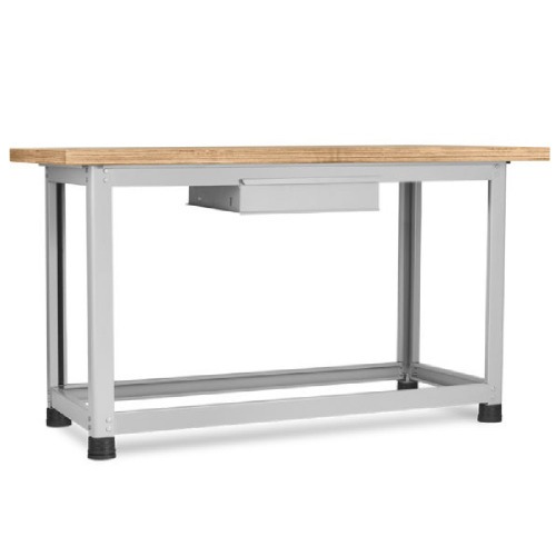 Bancada desmontável com 1 gaveta e tampo em compensado pinus envernizado - BM-A Bancada desmontável com 1 gaveta e tampo em compensado pinus envernizado - BM-A