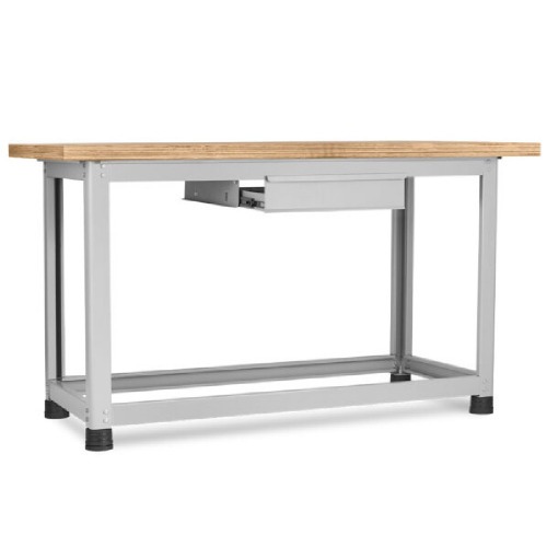 Bancada desmontável com 1 gaveta e tampo em compensado pinus envernizado - BM-A Bancada desmontável com 1 gaveta e tampo em compensado pinus envernizado - BM-A