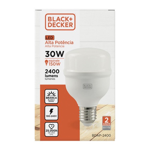 Lâmpada led alta potência eco 30W lúmens branca - BDAP-2400-01 110V/220V Lâmpada led alta potência eco 30W lúmens branca - BDAP-2400-01 110V/220V