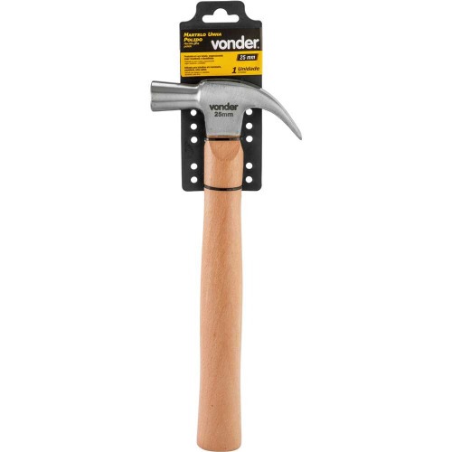 Martelo unha polido 25 mm com cabo de madeira Martelo unha polido 25 mm com cabo de madeira