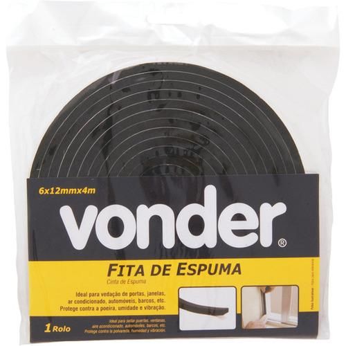 Fita de espuma adesiva 6 x 12 mm 4 metros Fita de espuma adesiva 6 x 12 mm 4 metros