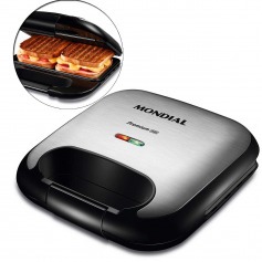 Sanduicheira Grill antiaderente 750 watts Premium Inox - S-25 Sanduicheira Grill antiaderente 750 watts Premium Inox - S-25