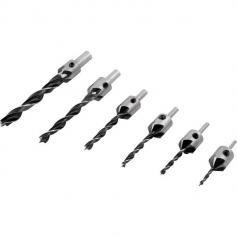 Jogo de broca 3 pontas c/ escarriador 3 a 10mm 7 peças Jogo de broca 3 pontas c/ escarriador 3 a 10mm 7 peças