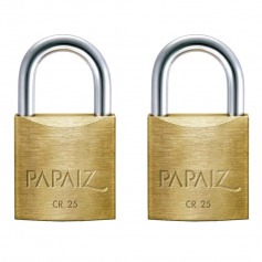 Kit 2 cadeados em latão de 25 mm - CR25 Kit 2 cadeados em latão de 25 mm - CR25