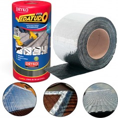 Fita manta asfáltica auto adesiva aluminizada multiuso 30 cm x 10 m - Vedatudo Fita manta asfáltica auto adesiva aluminizada multiuso 30 cm x 10 m - Vedatudo