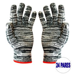 Kit 24 pares de luvas de malha mesclada tricotada 3 fios pigmentada Kit 24 pares de luvas de malha mesclada tricotada 3 fios pigmentada