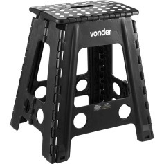 Banqueta plástica dobrável altura 450mm preta Banqueta plástica dobrável altura 450mm preta