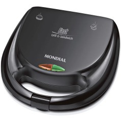 Sanduicheira Grill antiaderente 750 watts preta - S-12 Sanduicheira Grill antiaderente 750 watts preta - S-12