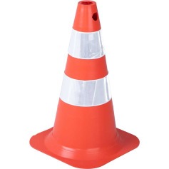 Cone de sinalização com 50 cm flexível 2 faixas Cone de sinalização com 50 cm flexível 2 faixas