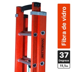 Escada de fibra de vidro extensível 6,60 x 11,10 m 37 degraus - ESC660120 Escada de fibra de vidro extensível 6,60 x 11,10 m 37 degraus - ESC660120