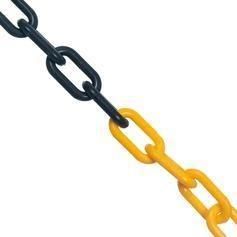 Corrente plástica de 6 mm pacote com 10 metros amarela e preta Corrente plástica de 6 mm pacote com 10 metros amarela e preta